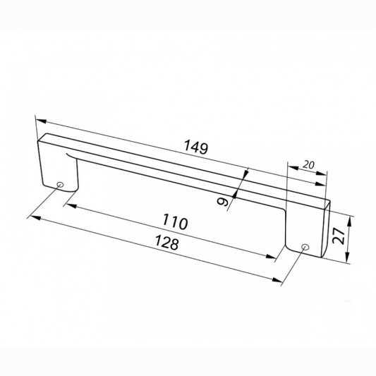 Ручка D-705 128 BLKM BIG чорний матовий - 1