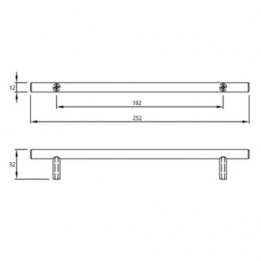 Ручка RE 1008 192 матовый хром MONO - 1
