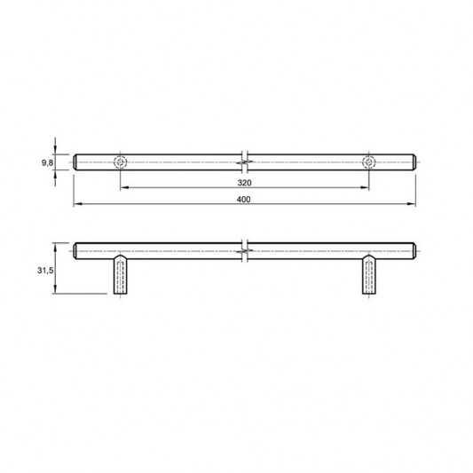 Ручка RE 1008 320 матовий хром MONO - 1