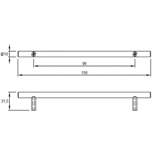 Ручка RE 1008 96 матовый хром MONO - 1