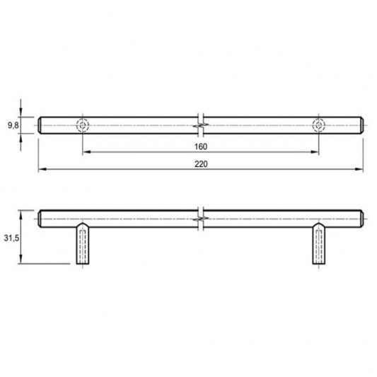 Ручка RE 1008 160 матовый хром MONO - 1