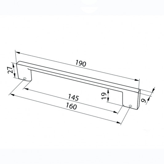 Ручка D-705 160 BLKM BIG чорний матовий - 1