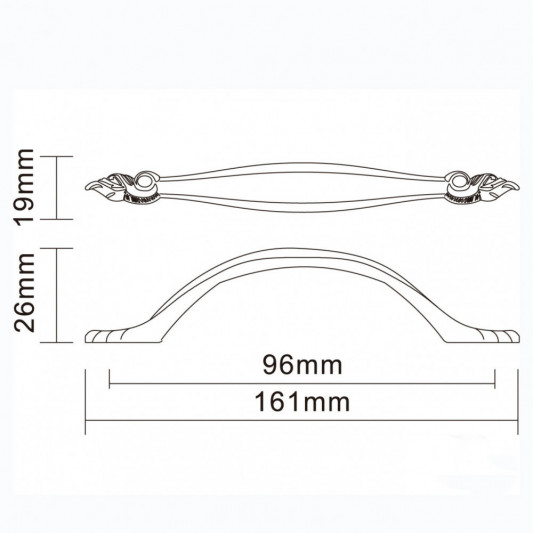 Ручка D-109 96 антична бронза - 1