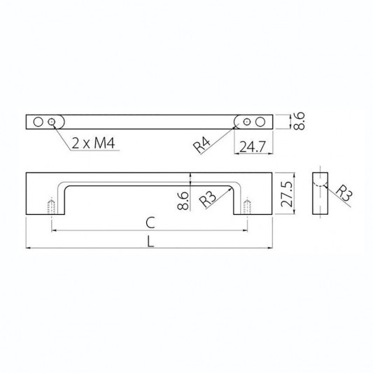 Ручка GTV UZ-819 160 античная медь - 1