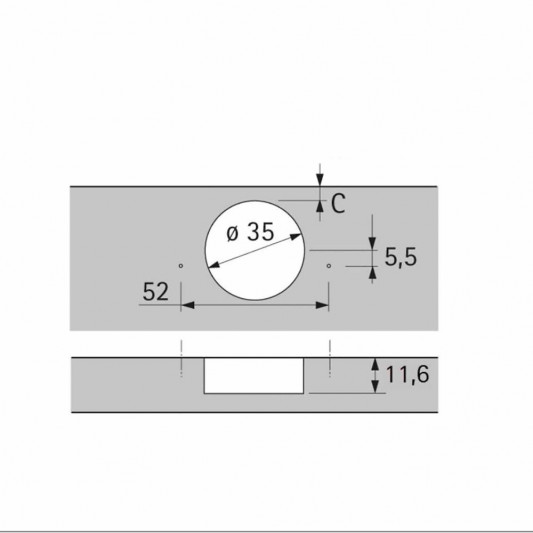 Петля Hettich Sensys 8657 накладная 165° Clip-On (D=1,5) - 2