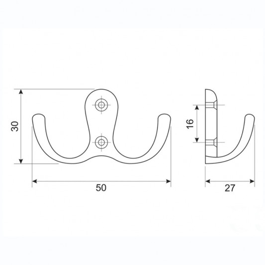 Гачок WP 1908 матовий хром - 2
