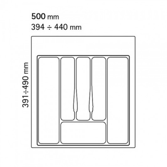 Лоток для столовых приборов 440×490 Volpato белый - 1