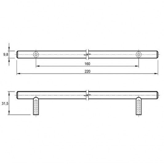 Ручка RE 1014 160 мідь чорна MONO - 1