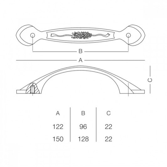 Ручка D-1013-128 SMAB - 2