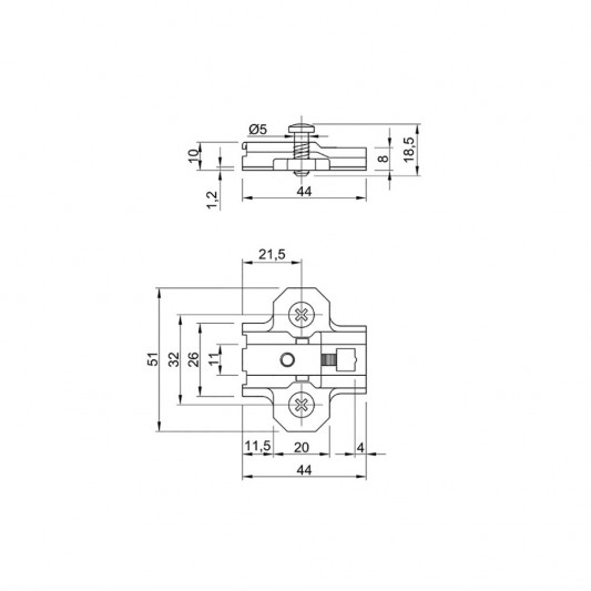 Монтажная планка Intermat, D=1,5 - 1