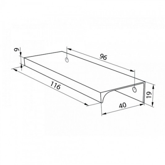 Ручка DV 002 A 96 чёрный матовый L-116 - 1