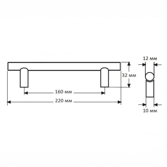 Ручка RE 1011 160 (DR 11/160 SS) моноліт сталь еко - 1