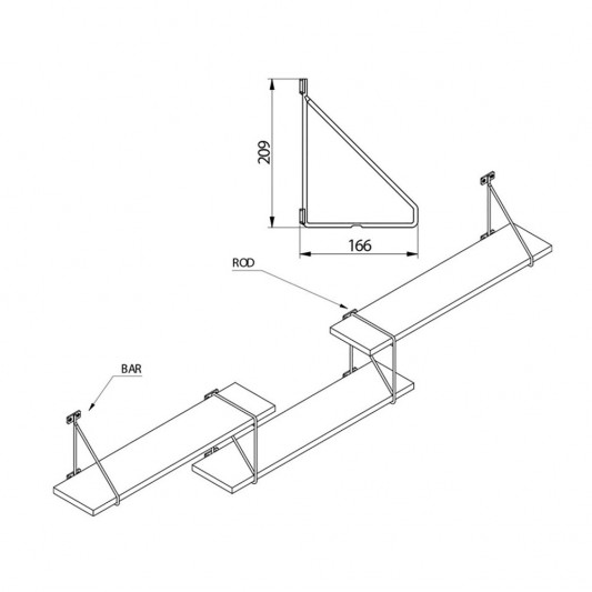 Консоль металлическая декоративная Loft Brev черная 209х166 - 1