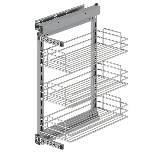 Карго Starax 300 3 полки полного выдвижения на тандемах Blum хром левое (правое креп.) S-2205-C - 0