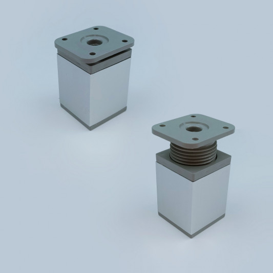 Ножка мебельная регулируемая 40×40 H=60 алюминий - 0