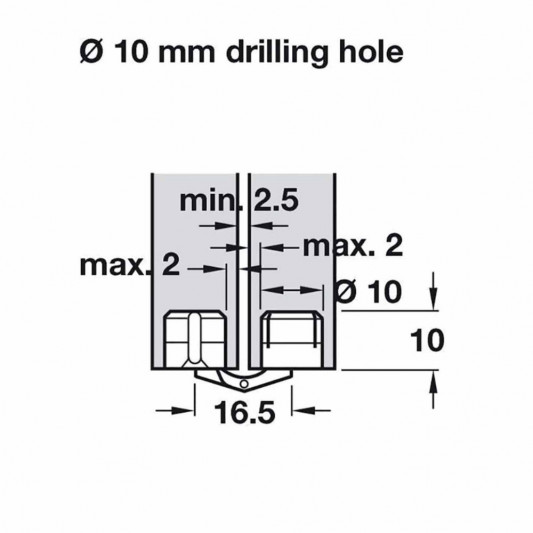 Завіса циліндричний Hafele Zysa D-10 - 2