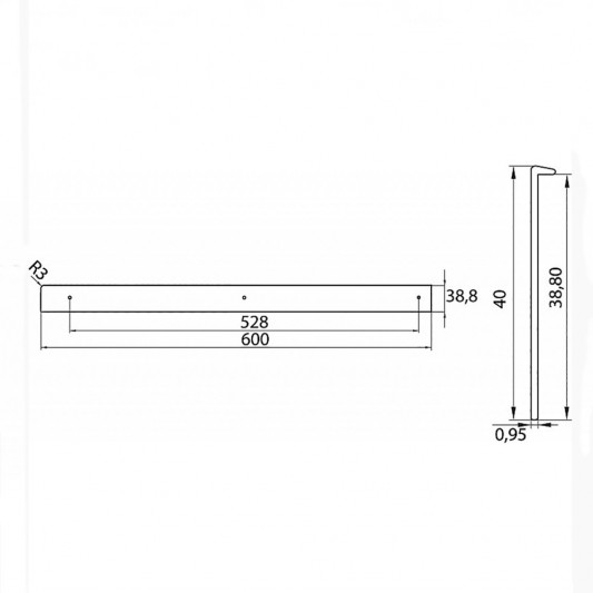 Накладка на столешницу 600×38 левая Egger R-03 белая - 1