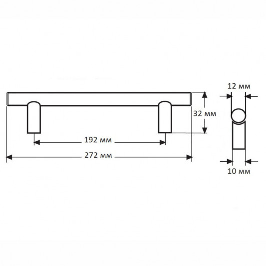 Ручка RE 1011 192 (DR 11/192 SS) моноліт чорна еко - 1