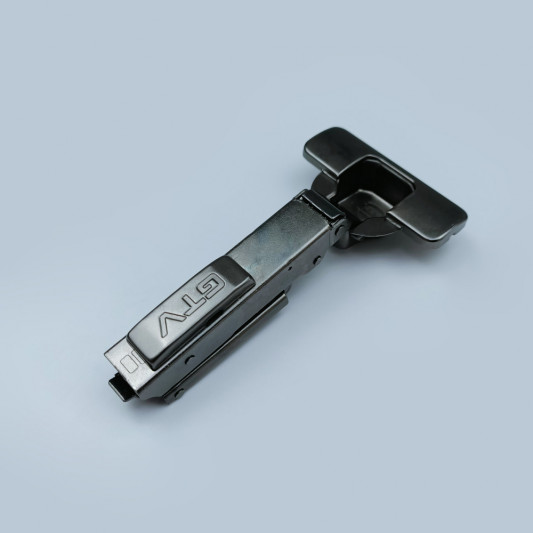 Петля GTV накладная с доводчиком, прямая планка 3D Clip-on H=0 BLACK - 0