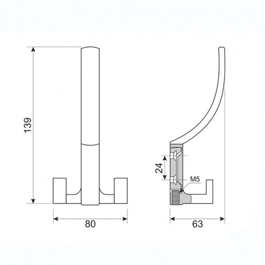 Крючок WL 04 чорний - 2
