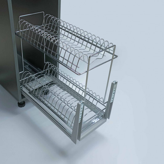 Карго Starax 300 2-х рівневе з сіткою для тарілок нижнього кріплення з доводчиком хром S-2110-С - 3