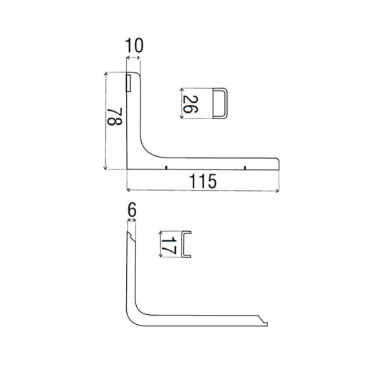 Консоль з пластиковою накладкою 120 чорний (2 шт) - 1