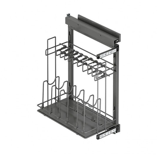 Карго Starax для сковорідок на напрямних прихованого монтажу ліве (сторона кріплення права) S-2880-A, антрацит - 3