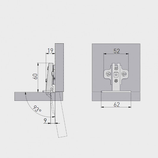 Петля GTV накладная Clip-on H=2 NEW - 1
