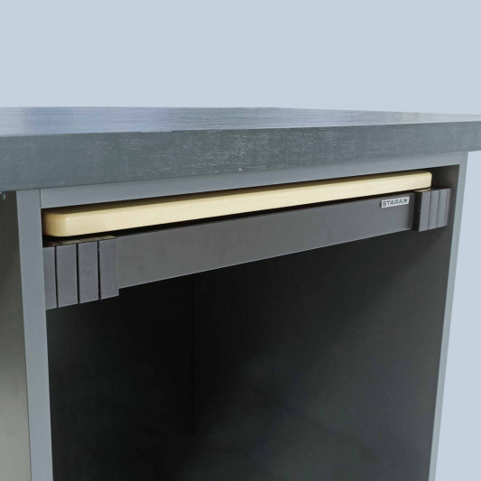 Висувна функціональна обробна дошка з лотком 564х500х85 секція 600мм Starax атрацит S-2156-А - 3