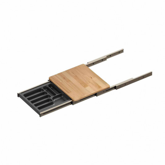 Висувна функціональна обробна дошка з лотком 564х500х85 секція 600мм Starax атрацит S-2156-А - 4