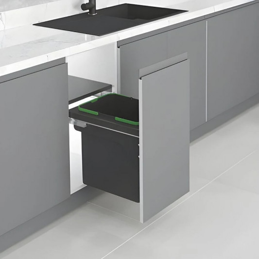 Відро Starax на тандем напрямних Blum (364x470x435) 35л, секція 400мм, антрацит S-2300-A - 0