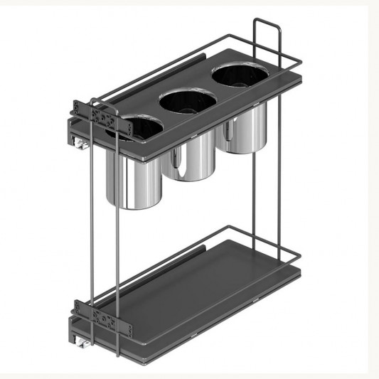 Карго Starax 250 2-х рівневе з чашами під кухонні прилади антрацит ліва S-2651-А - 1