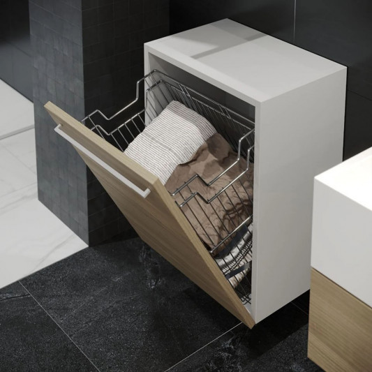 Кошик Starax для білизни з тримачем у корпус 400мм 330х290х500 хром, S-8113-C - 0