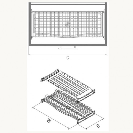 Сушка для посуду Starax 600 антрацит з пластиковим піддоном S-5163-А - 2