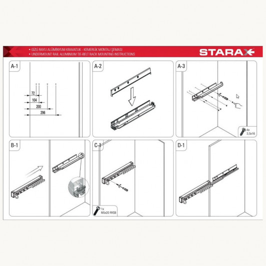 Тримач Starax краваток і ременів L лівий 140х475х70 антрацит S-6728-A - 2