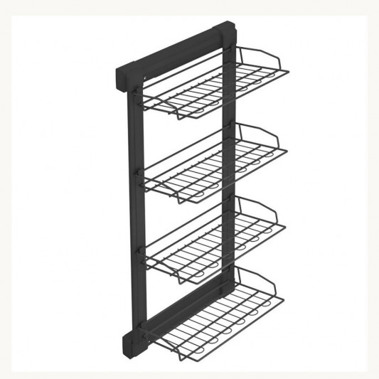 Полиця для взуття Starax 4-рівнева на тандемах ліва 325x475x1000 антрацит S-6741-A - 1