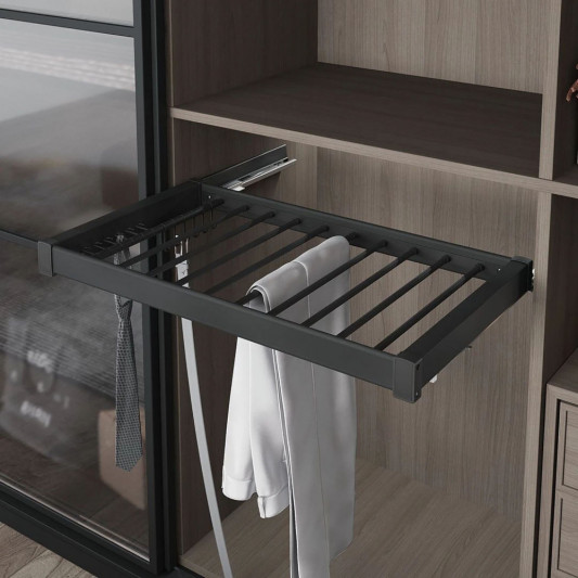 Брючниця висувна Starax на тандем направляючих у 800 секцію (760-790×475×70) антрацит S-6709-A - 0