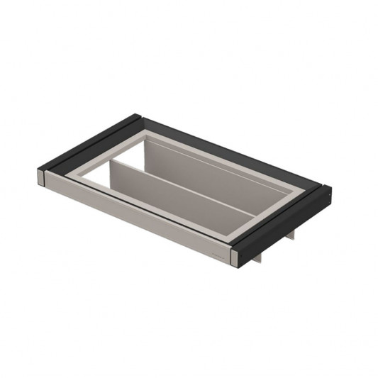 Полиця Starax для взуття висувна 764×470×190, 800 фасад антрацит-шкіра S-6720-A - 1