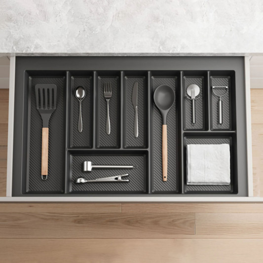 Лоток для столових приладів 800 (690-750x422-490) Rejs MAX 2,0 mm графіт - 3