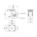 Ролик прозрачный с площадкой Ø50 SM - 3