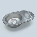 Мойка 77×50 врезная декор Platinum - 1