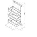 Корзина Starax 3-х уровн. бокового крепления L, левый (325х475х960) антрацит S-6721-A - 1