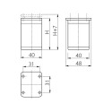 Ножка мебельная регулируемая 40×40 H=60 алюминий - 1
